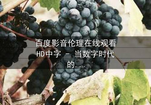 百度影音伦理在线观看HD中字 - 当数字时代的道德边界被打破,谁将承担后果?